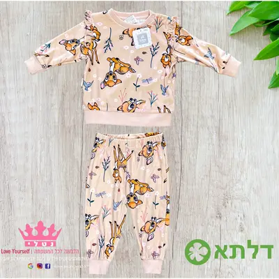 פיגמות קטיפה תינוקות בנות דלתא מידות 3M-24M